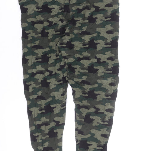 Marks and Spencer Women's Green Camouflage Cotton Stretch Leggings Size 10