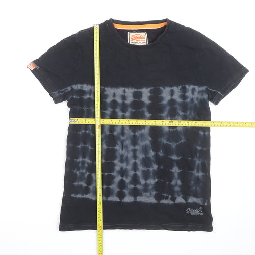 Superdry Men's Black Tie Dye Vintage Slim Fit T-Shirt Size S