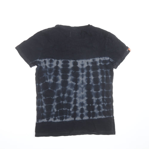 Superdry Men's Black Tie Dye Vintage Slim Fit T-Shirt Size S