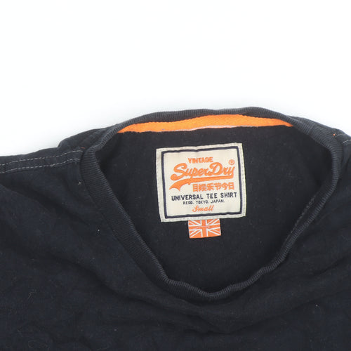Superdry Men's Black Tie Dye Vintage Slim Fit T-Shirt Size S