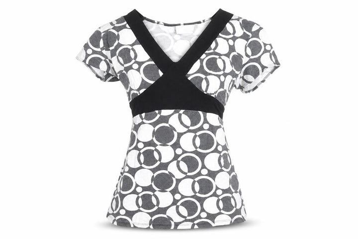 Wallis Petite Women's Black & White Geometric Wrap Blouse Size 12