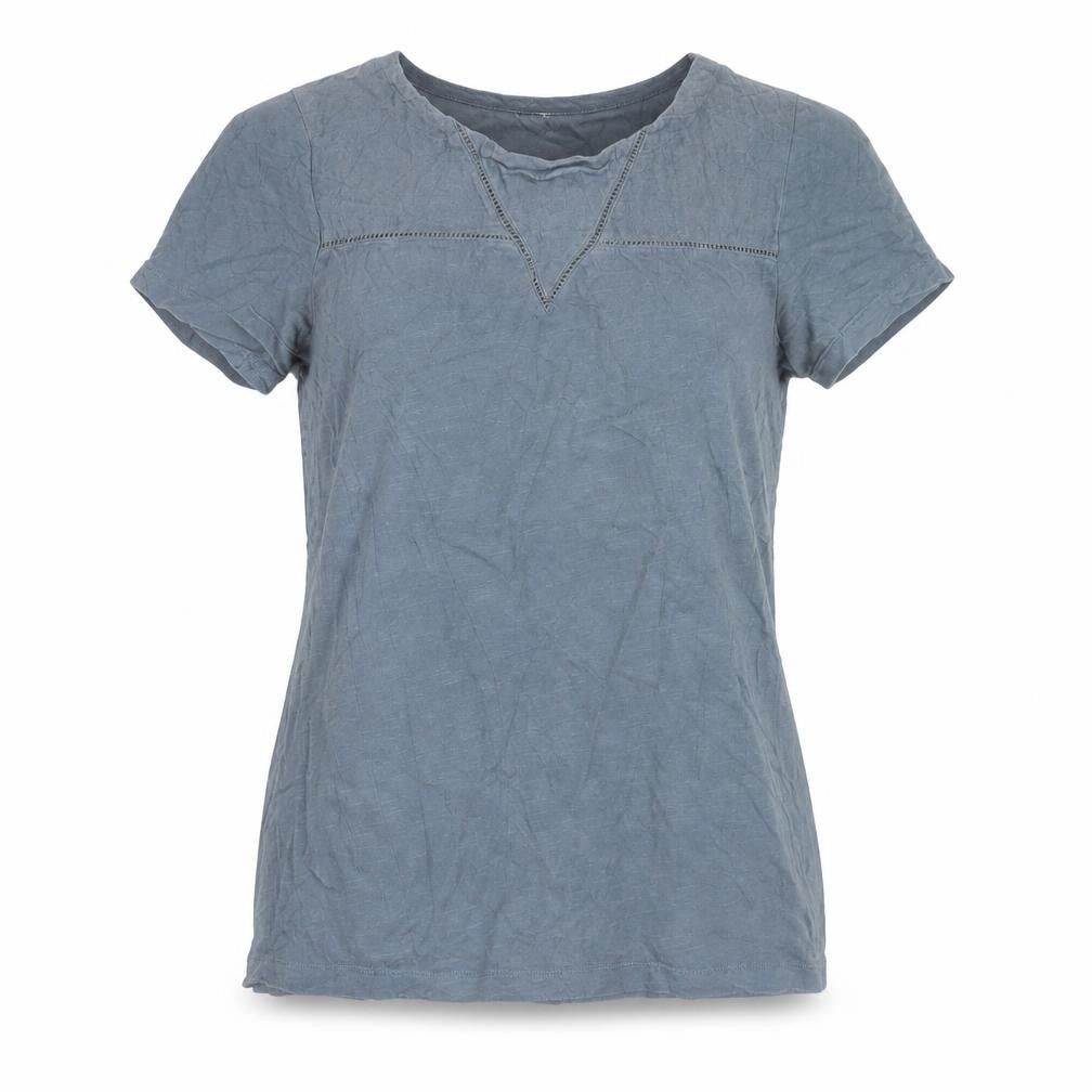 Front view of White Stuff Women's Blue Cotton Short Sleeve T-Shirt UK 8