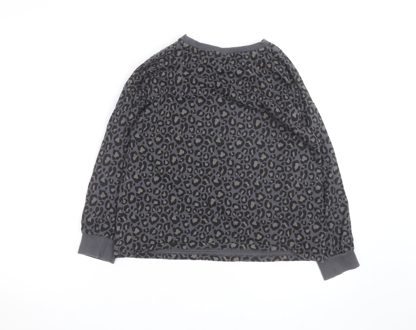The Rolling Stones Women's Grey Leopard Sequin Long Sleeve T-Shirt Size 8
