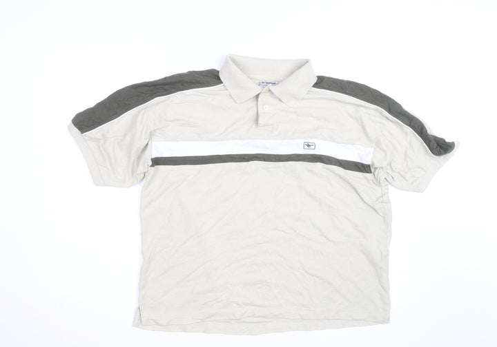 Gola Men’s Beige Colourblock Polo Shirt Size L Short Sleeve Cotton