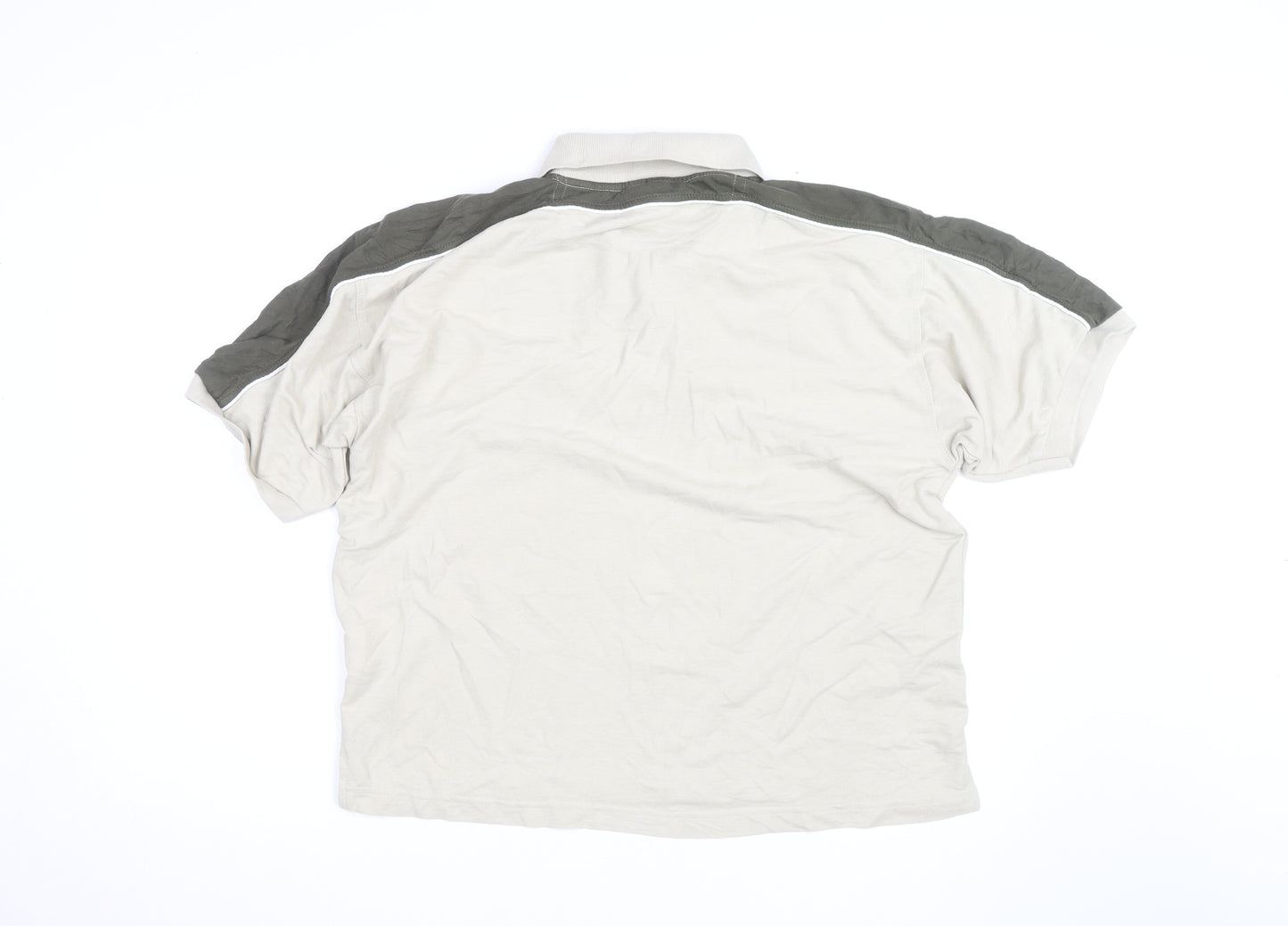Gola Men’s Beige Colourblock Polo Shirt Size L Short Sleeve Cotton