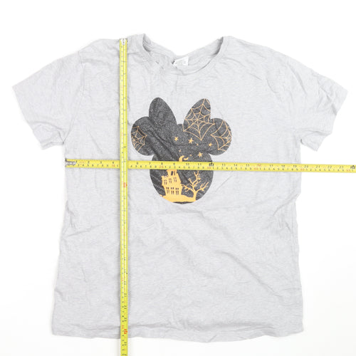 Disney Tu Women Grey Halloween Minnie Mouse Graphic T-Shirt Size 14