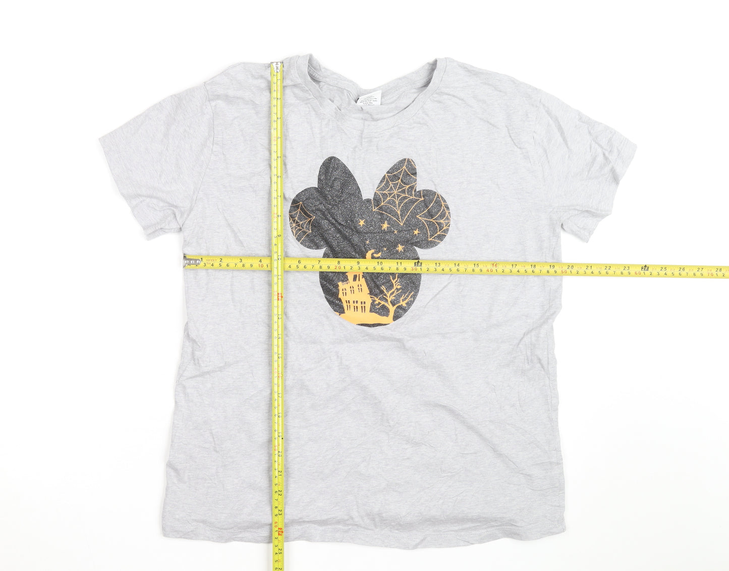 Disney Tu Women Grey Halloween Minnie Mouse Graphic T-Shirt Size 14