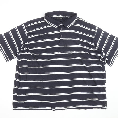 French Connection Men's Blue Striped 3XL Polo Shirt
