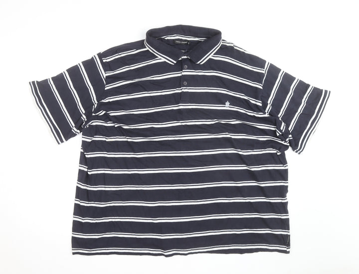 French Connection Men's Blue Striped 3XL Polo Shirt
