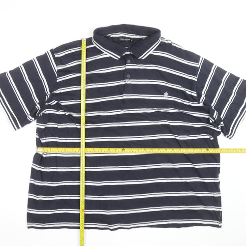 French Connection Men's Blue Striped 3XL Polo Shirt