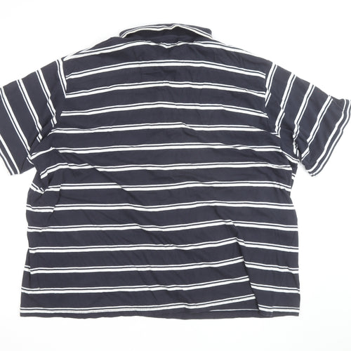 French Connection Men's Blue Striped 3XL Polo Shirt