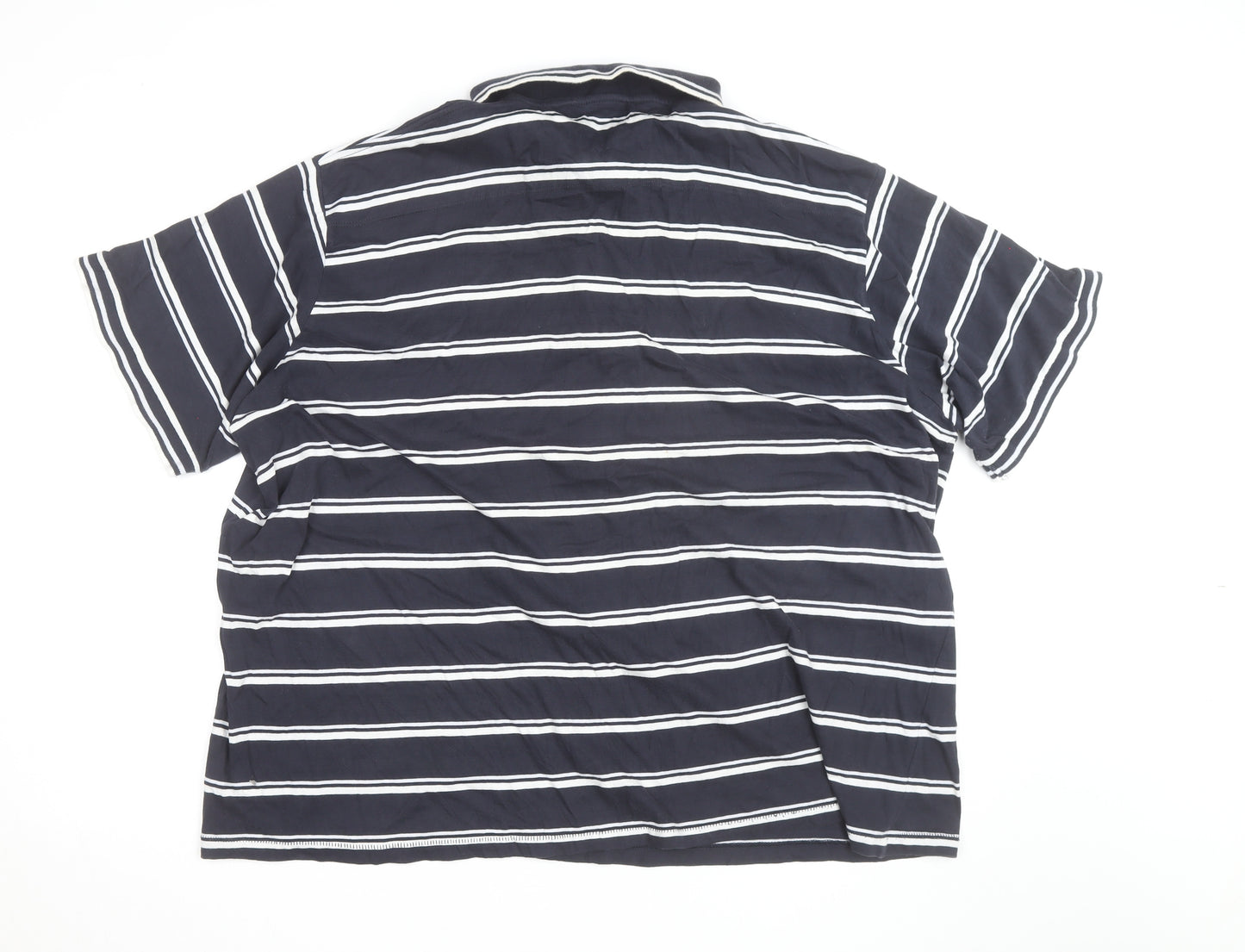 French Connection Men's Blue Striped 3XL Polo Shirt