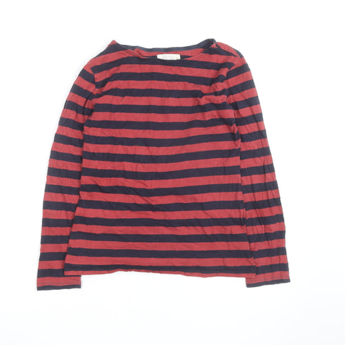 Seasalt Women’s Red Striped Organic Cotton Long Sleeve T-Shirt Size 8