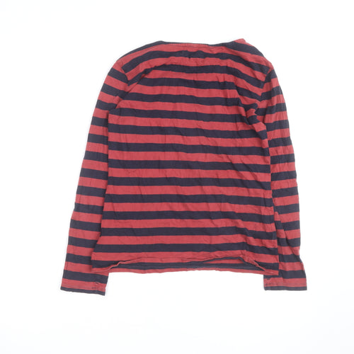 Seasalt Women’s Red Striped Organic Cotton Long Sleeve T-Shirt Size 8