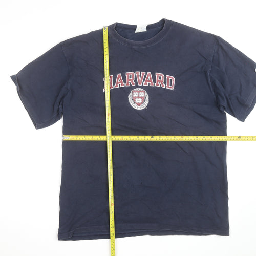Champion Men's Blue Harvard University Graphic T-Shirt XL