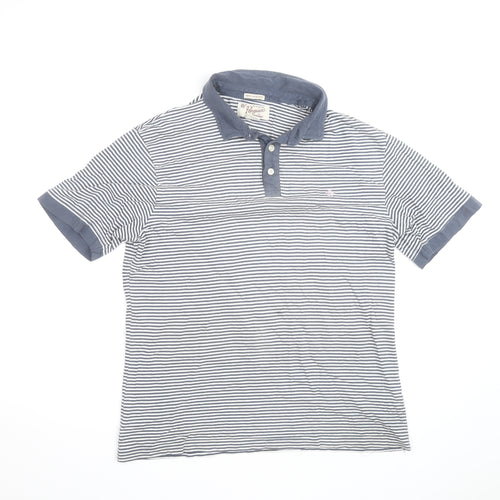 Original Penguin Men's Blue Striped Slim Fit Polo Shirt XL