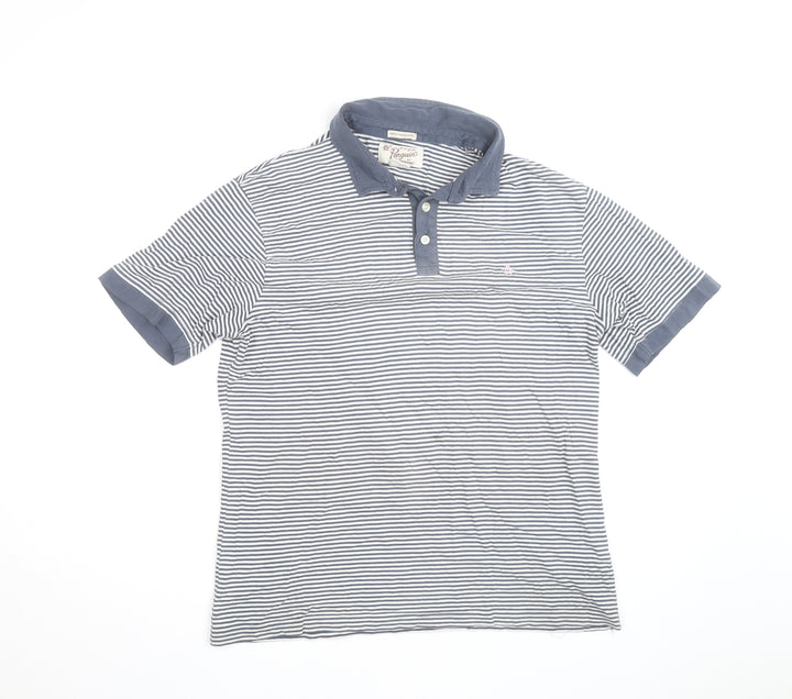 Original Penguin Men's Blue Striped Slim Fit Polo Shirt XL
