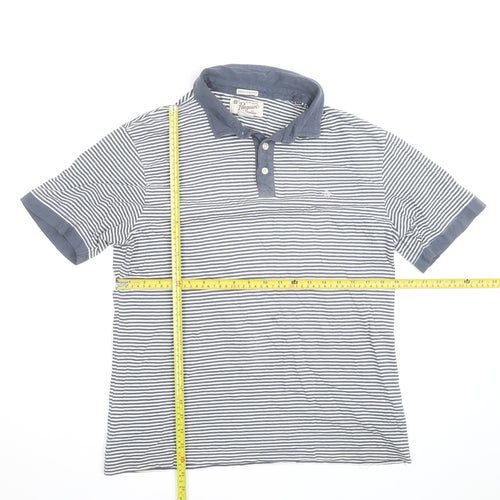 Original Penguin Men's Blue Striped Slim Fit Polo Shirt XL