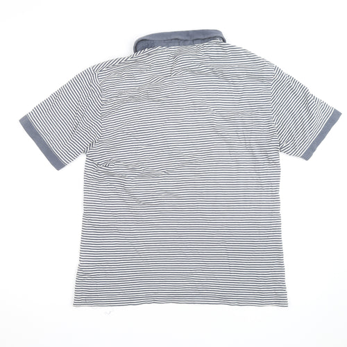 Original Penguin Men's Blue Striped Slim Fit Polo Shirt XL