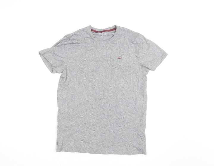 Hollister Men's Grey Cotton Crew Neck T-Shirt Size S Classic Fit