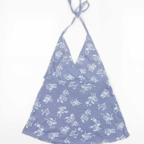 Animal Womens Blue Floral Halter Camisole Tank Top UK 10