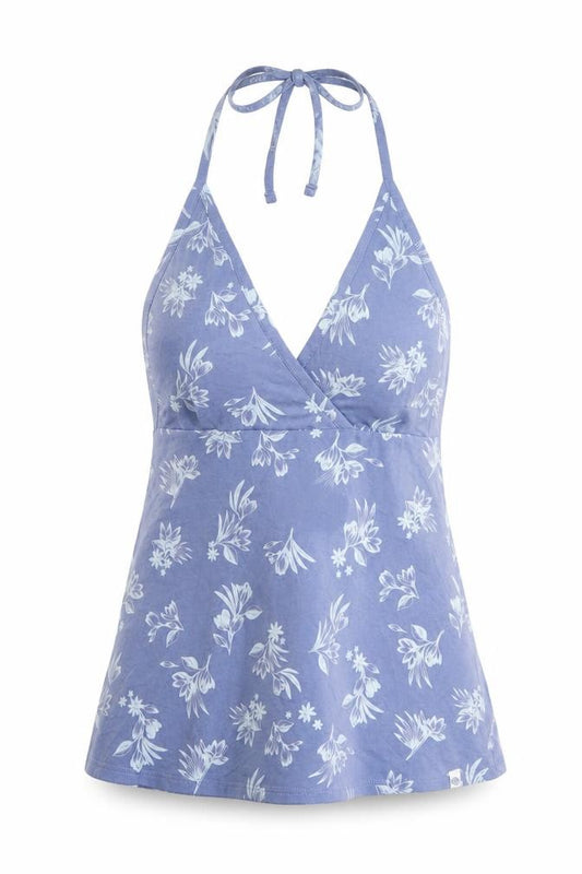 Front view of Animal women’s blue floral halter camisole tank top uk 10