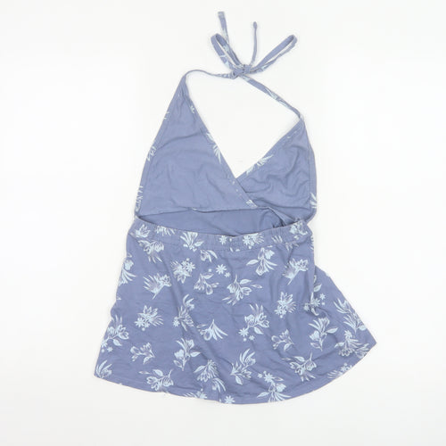 Animal Womens Blue Floral Halter Camisole Tank Top UK 10