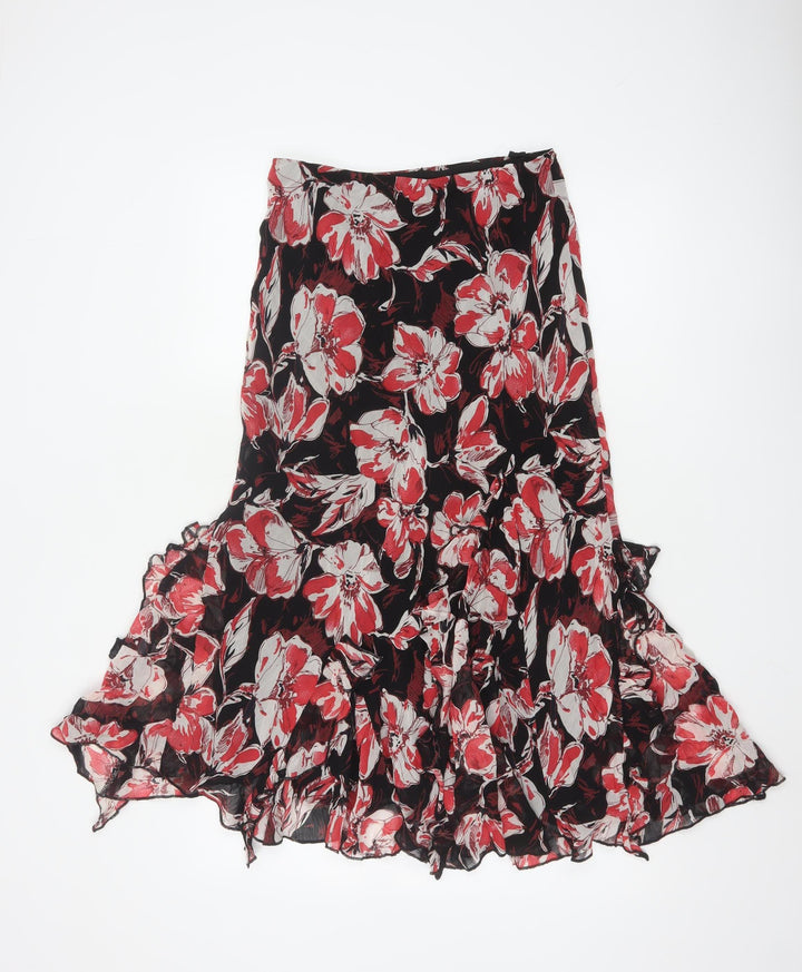 Marks and Spencer Womens Multicoloured Floral Flare Midi Skirt Size 8