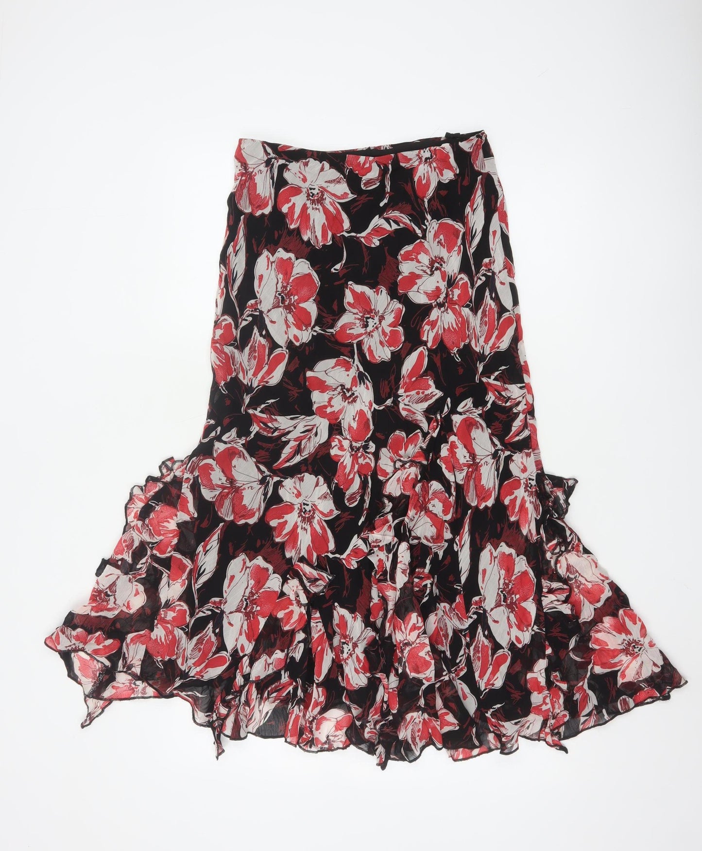 Marks and Spencer Womens Multicoloured Floral Flare Midi Skirt Size 8