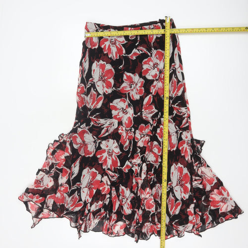 Marks and Spencer Womens Multicoloured Floral Flare Midi Skirt Size 8