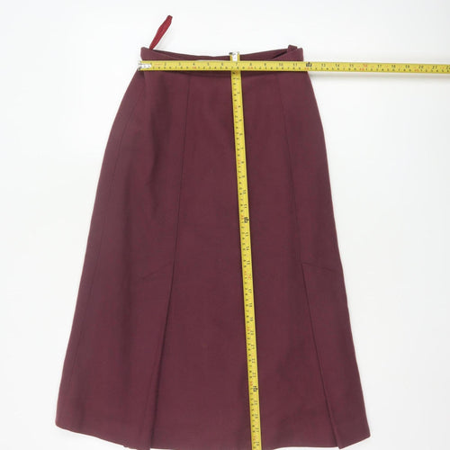 Planet Women’s Red Wool A-Line Midi Skirt Size 8