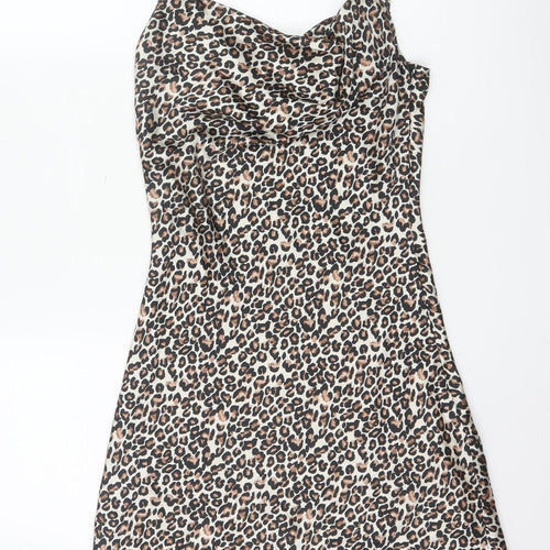 Wednesday's Girl Women's Brown Leopard Print XS Slip Dress