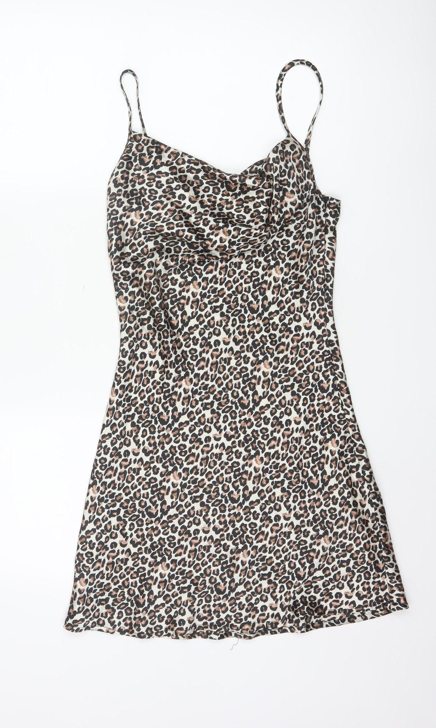 Wednesday's Girl Women's Brown Leopard Print XS Slip Dress