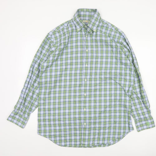 Peter Millar Men's Green Plaid Button-Down Shirt Size M Regular Fit