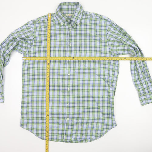 Peter Millar Men's Green Plaid Button-Down Shirt Size M Regular Fit