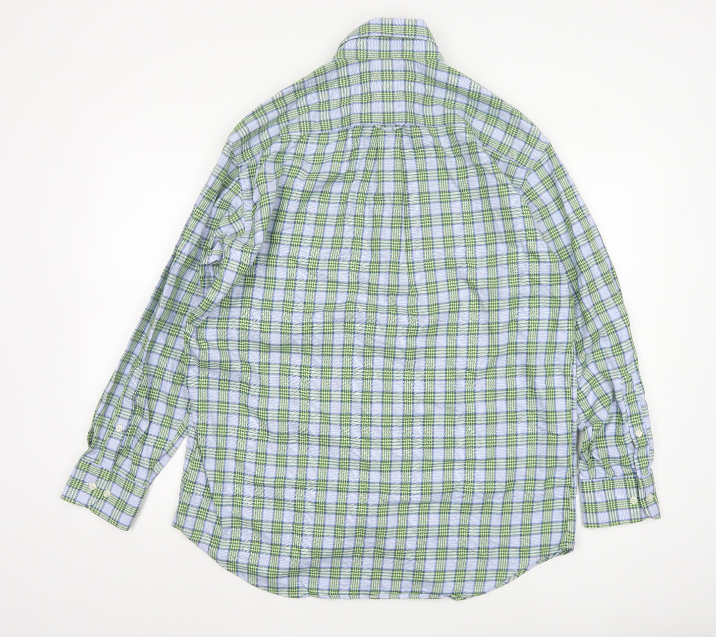 Peter Millar Men's Green Plaid Button-Down Shirt Size M Regular Fit