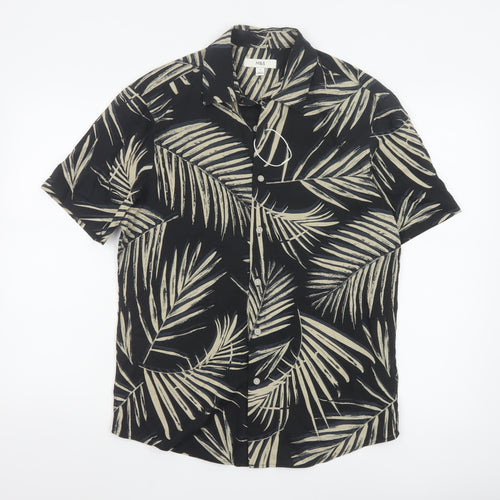Marks and Spencer Men's Black Tropical Short Sleeve Button-Up Shirt Size S