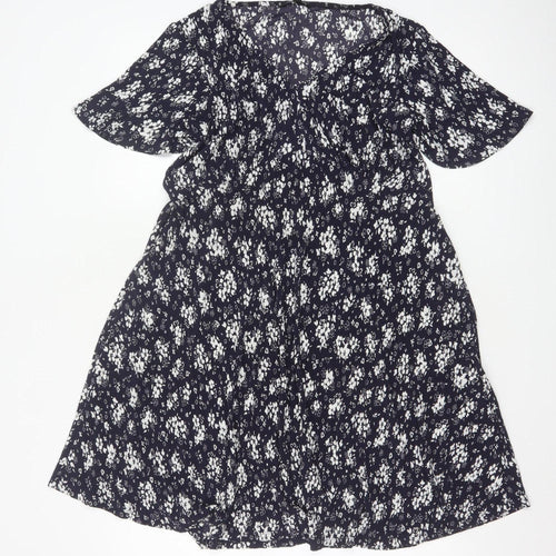 Roman Petite Women’s Blue Floral Fit & Flare Knee Length Dress Size 12