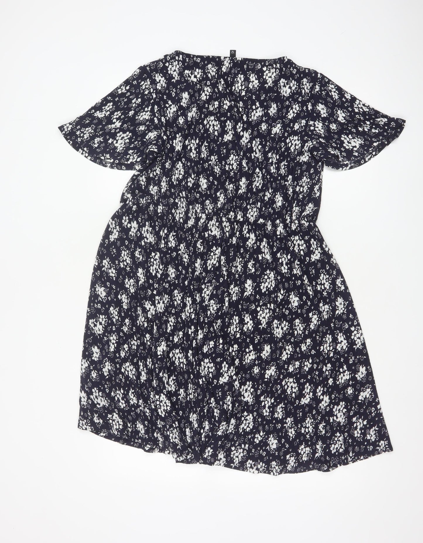 Roman Petite Women’s Blue Floral Fit & Flare Knee Length Dress Size 12