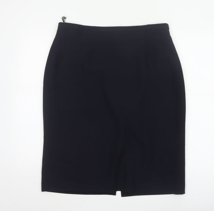 Viyella Women's Black Size 16 Wool Pencil Skirt