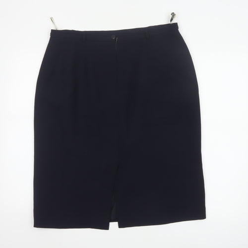 Viyella Women's Black Size 16 Wool Pencil Skirt