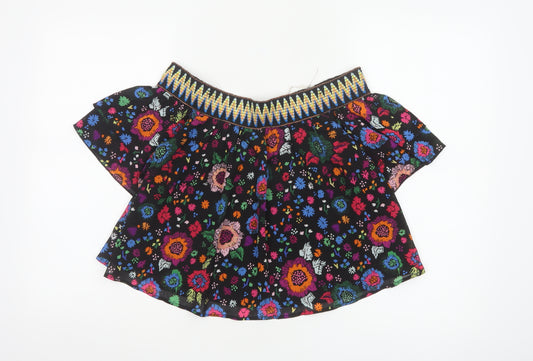 Guess Womens Multicoloured Floral Off Shoulder Boho Blouse XS