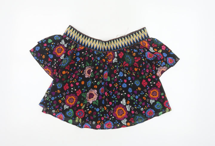 Guess Womens Multicoloured Floral Off Shoulder Boho Blouse XS