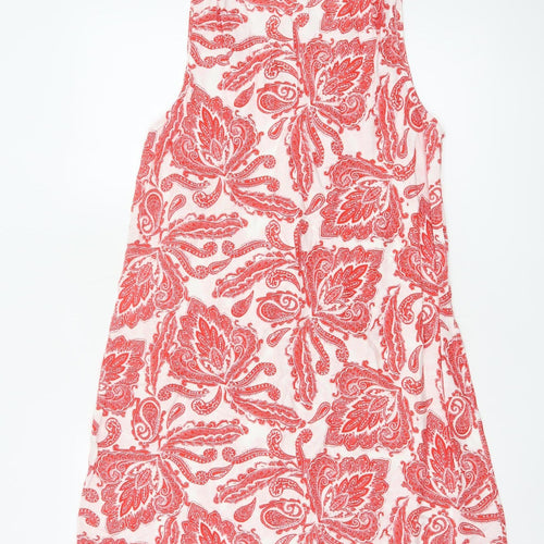 Lipsy Women Red Paisley Sleeveless V-Neck Shift Dress Size 14