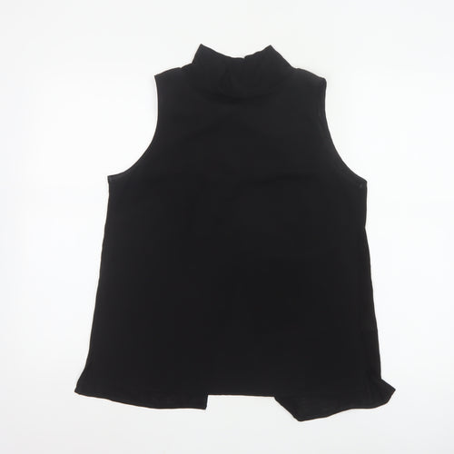 French Connection Women's Black Sleeveless Wrap Blouse Size S