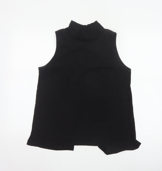 French Connection Women's Black Sleeveless Wrap Blouse Size S