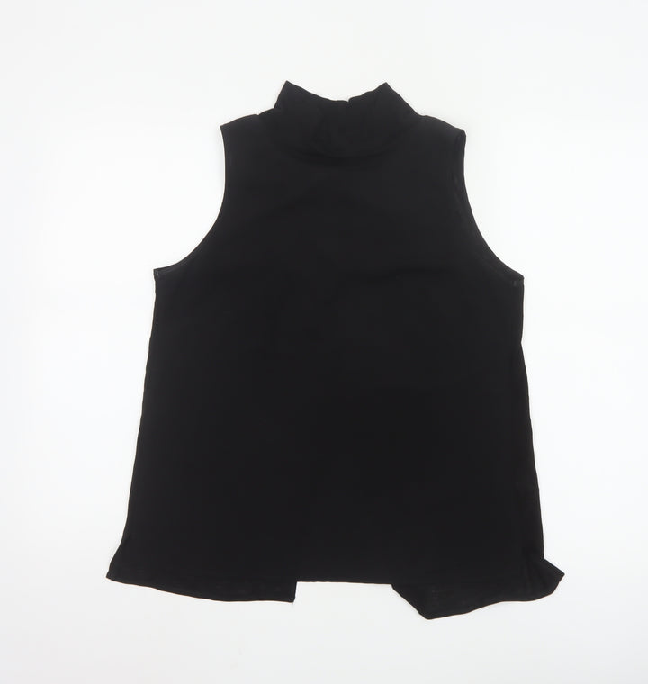 French Connection Women's Black Sleeveless Wrap Blouse Size S