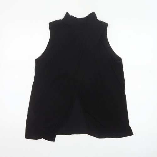 French Connection Women's Black Sleeveless Wrap Blouse Size S