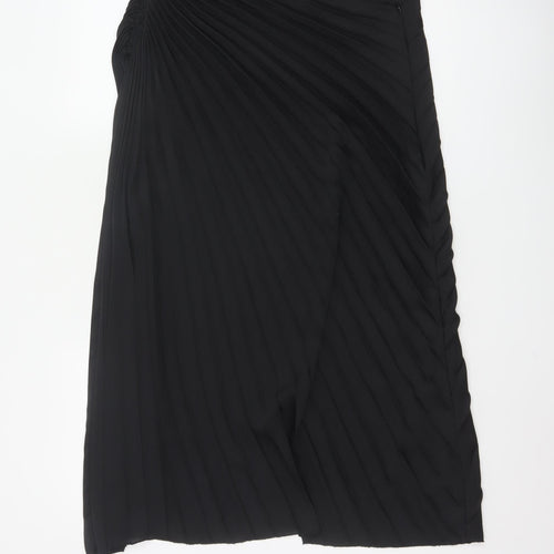 Marks and Spencer Women's Black Pleated Midi Skirt Size 12