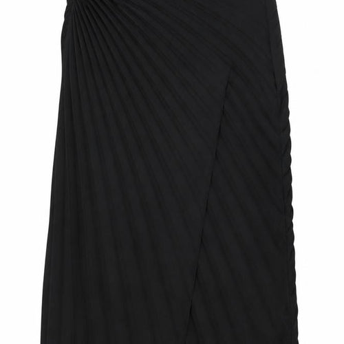 Marks and Spencer Women's Black Pleated Midi Skirt Size 12